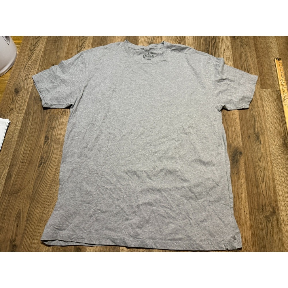 Fresh Shirt Men's Size 2X Gray Short Sleeve Shirt Crewneck Casual Shirt